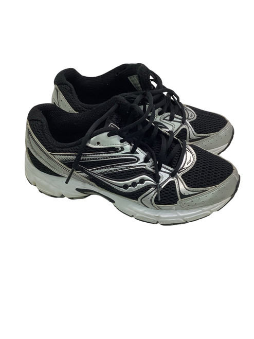 Vist Large View of Product Image Which is Used Saucony Running/X-Train Shoes M Black And Silver Senior 8.5