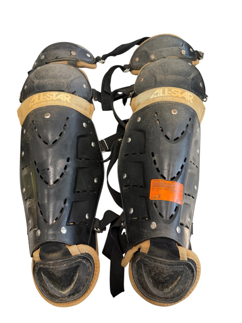 Vist Large View of Product Image Which is Used All Star SHIN GUARDS Catchers Leg Guards Black Junior