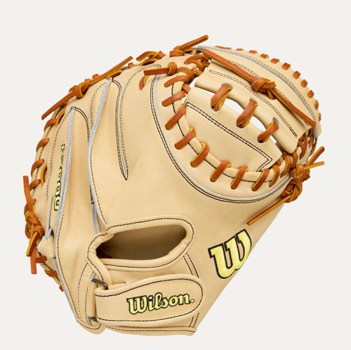 Vist Large View of Product Image Which is New A2000 RHT 33IN PF CATCHER MITT CLASSIC SERIES BLONE/TAN