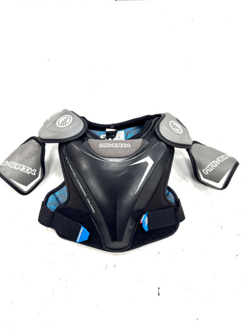 Vist Large View of Product Image Which is Used Maverik CHARGER Lacrosse Shoulder Pads Black SM