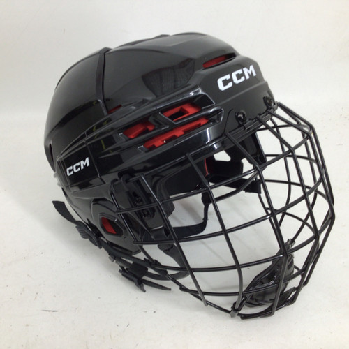 Vist Large View of Product Image Which is Used CCM TACKS 70 SR LG CAGE COMBO HELMET Helmet Cage Combo Black LG