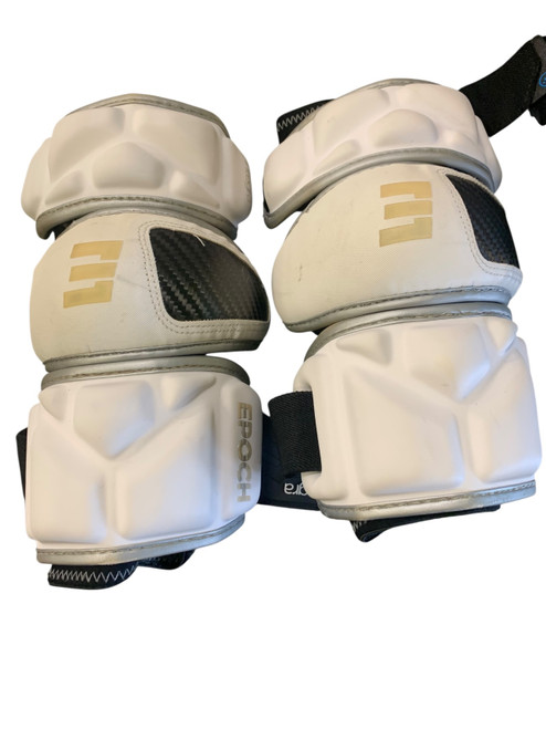 Vist Large View of Product Image Which is Used Epoch INTEGRA Lacrosse Arm Pads/Guards White LG