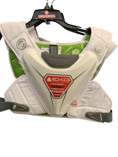 Vist Large View of Product Image Which is Used CHEST Lacrosse Shoulder Pads White LG