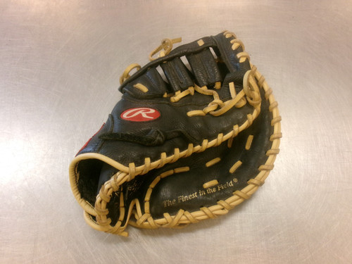 Vist Large View of Product Image Which is Used Rawlings HIGHLIGHT BB/SB First Base RH Throw Black 11 1/2"