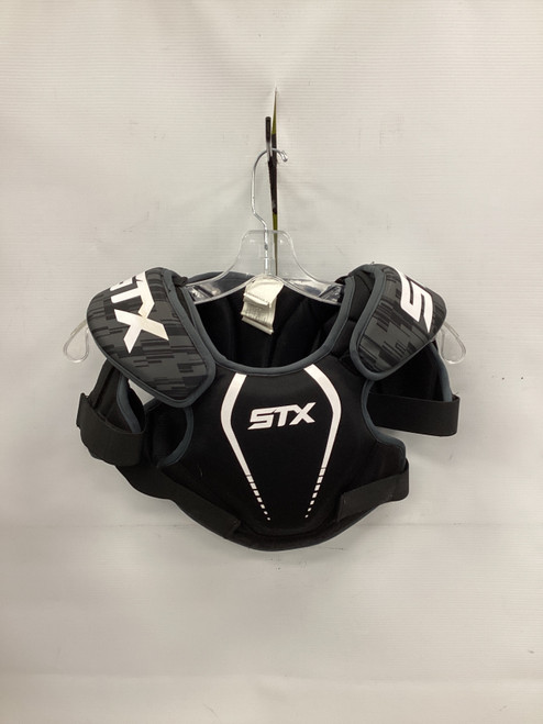 Vist Large View of Product Image Which is Used STX STALLION 75 Lacrosse Shoulder Pads Black SM
