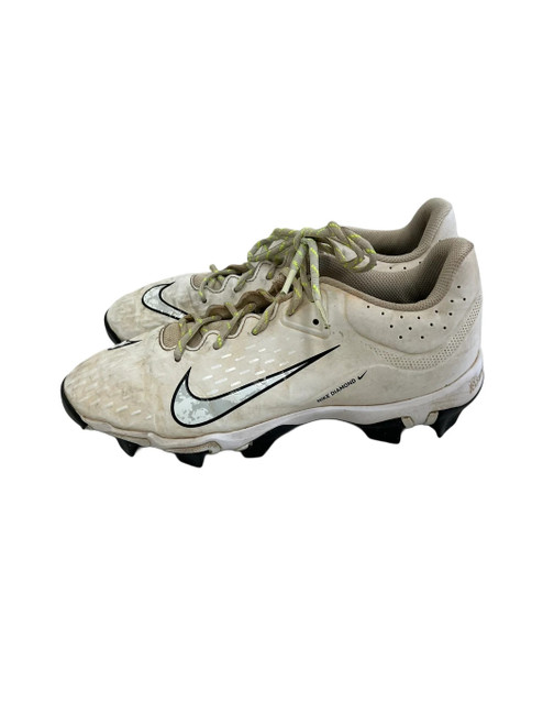 Vist Large View of Product Image Which is Used Nike Hyperdiamond Womens 9.5 Softball Cleats White