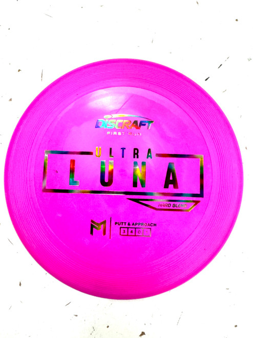 Vist Large View of Product Image Which is Used Discraft ULTRA LUNA Disc Golf Putter Pink 169g
