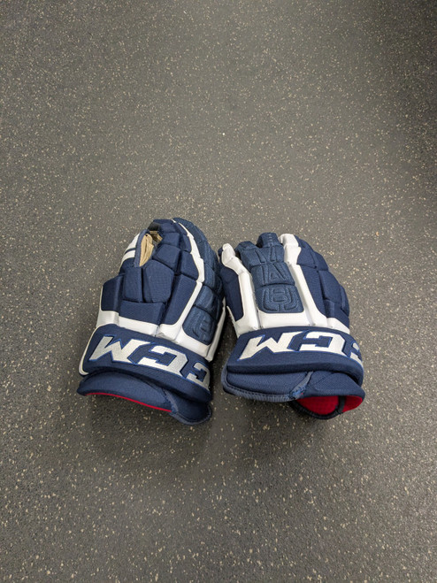 Vist Large View of Product Image Which is Used CCM U12 GLOVES Senior Gloves Navy Blue 15"