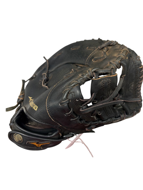 Vist Large View of Product Image Which is Used Mizuno POWER CLOSE BB/SB First Base RH Throw Black 12"