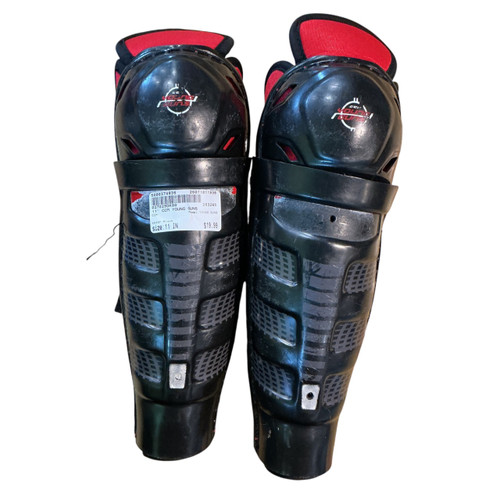 Vist Large View of Product Image Which is Used CCM YOUNG GUNS Junior Shin Guards Black 11"