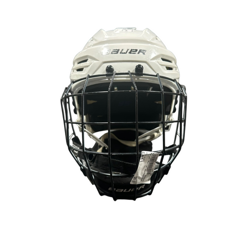 Vist Large View of Product Image Which is Used Bauer REAKT 95 NO HECC Helmet Cage Combo White MD