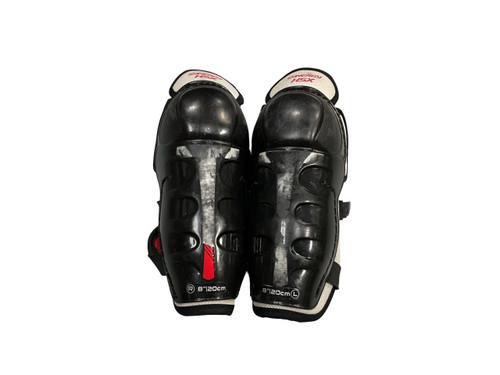 Vist Large View of Product Image Which is Used Easton SYNERGY Youth Shin Guards Black 8"