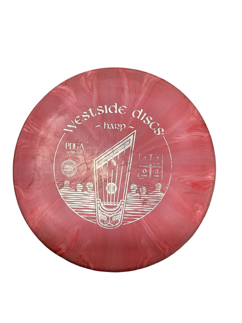 Vist Large View of Product Image Which is Used Westside ORIGIO BURST HARP Disc Golf Putter Red
