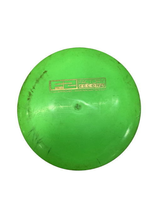 Vist Large View of Product Image Which is Used Innova BEAST F2 FACTORY 2ECOND Disc Golf Driver Neon Green
