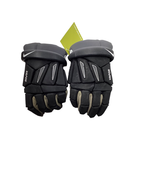 Vist Large View of Product Image Which is Used Nike VAPOR Lacrosse Gloves Junior Black 15"