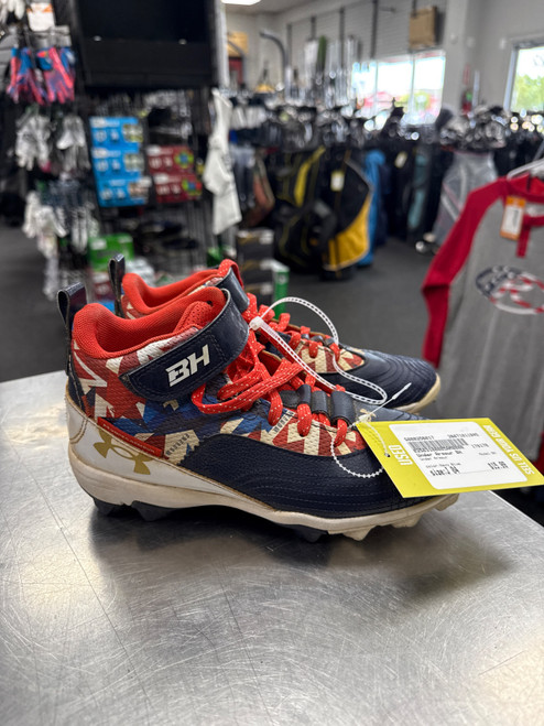 Vist Large View of Product Image Which is Used Under Armour BH BB/SB Cleats Navy Blue Junior 04