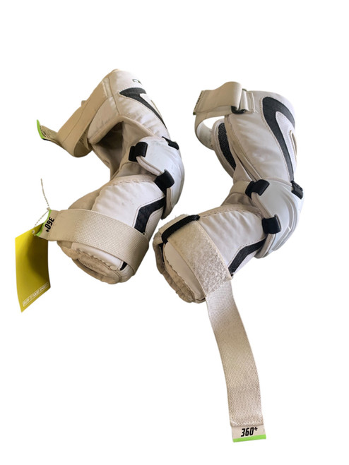 Vist Large View of Product Image Which is Used STX CELL V Lacrosse Arm Pads/Guards White LG