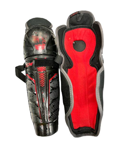 Vist Large View of Product Image Which is Used CCM FT250 Intermediate Shin Guards Black 12"
