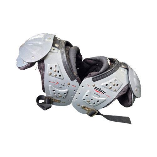 Vist Large View of Product Image Which is Used Schutt Y FLEX YOUTH PADS 2XL FB Shoulder Pads Grey 2X