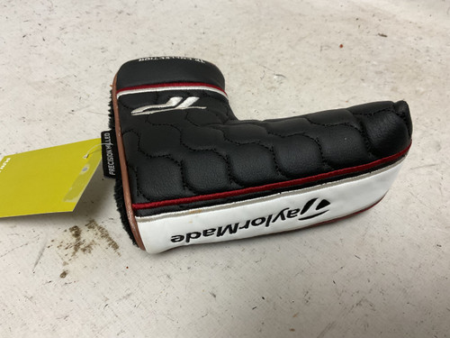 Vist Large View of Product Image Which is Used Taylormade TP COLLECTION BLADE PUTTER COVER Golf Accessory Black And Wine Red