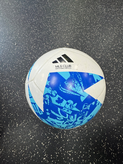 Vist Large View of Product Image Which is Used Adidas MLS All Size Soccer Ball Royal Blue 4
