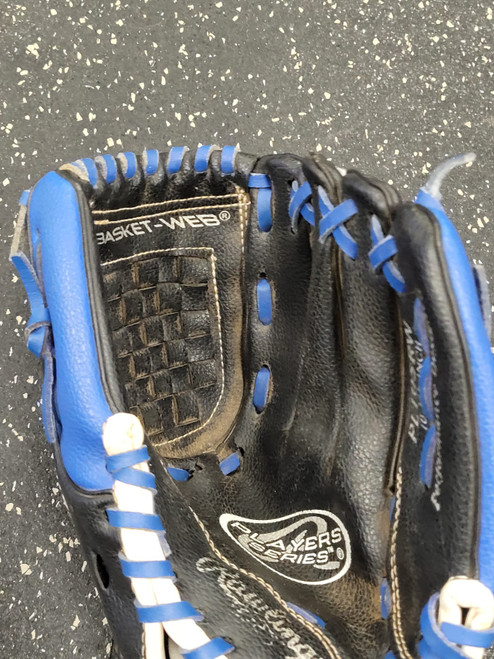 Vist Large View of Product Image Which is Used Rawlings PLAYER SERIES BB/SB Glove RH Throw Black 10 1/2"