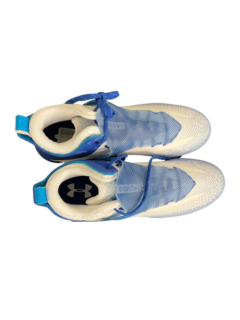 Vist Large View of Product Image Which is Used Under Armour Adult FB Cleats White Senior 14