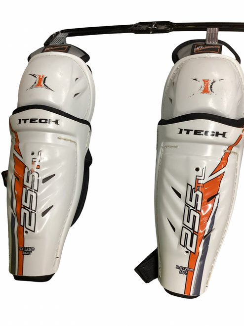 Vist Large View of Product Image Which is Used Itech 255TL Junior Shin Guards White 10 1/2"