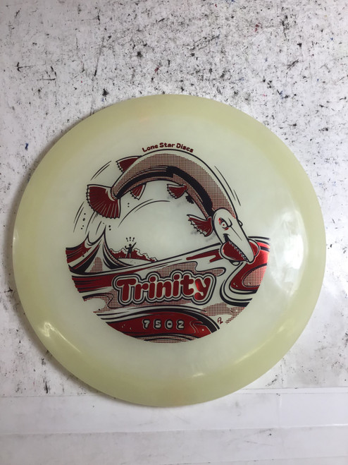 Vist Large View of Product Image Which is New Lone Star Disc BRAVO GLOW TRINITY Disc Golf Driver White 173g