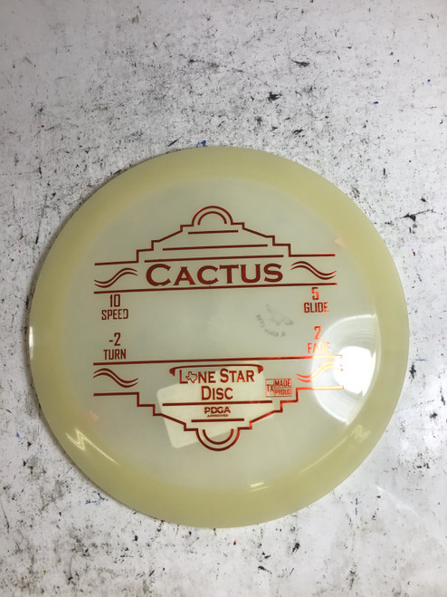 Vist Large View of Product Image Which is New Lone Star Disc ALPHA GLOW CACTUS Disc Golf Driver White 173g
