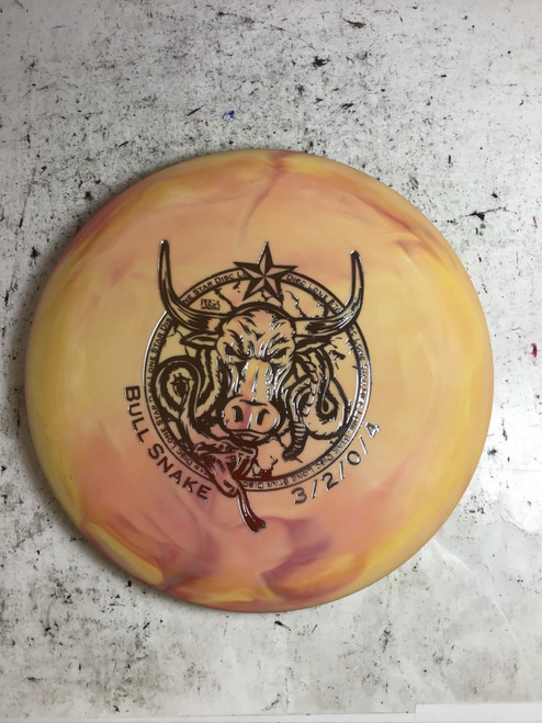 Vist Large View of Product Image Which is New Lone Star Disc V1 BULL SNAKE Disc Golf Putter Orange 175g