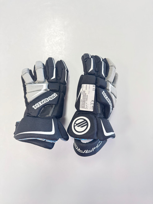 Vist Large View of Product Image Which is Used Maverik CHARGER Lacrosse Gloves Junior Black 10"
