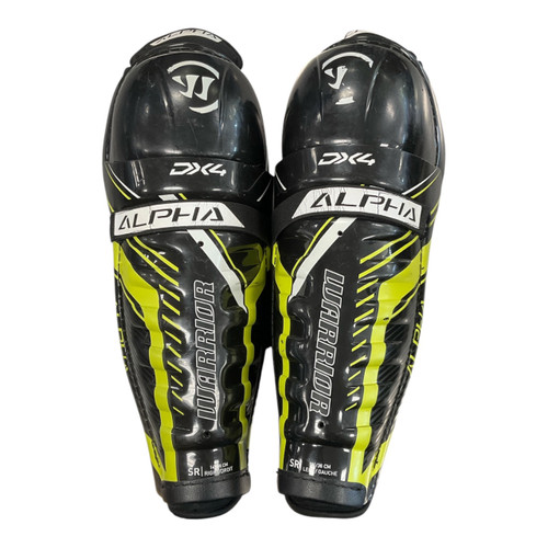 Vist Large View of Product Image Which is Used Warrior ALPHA DX4 Senior Shin Guards Black 14"