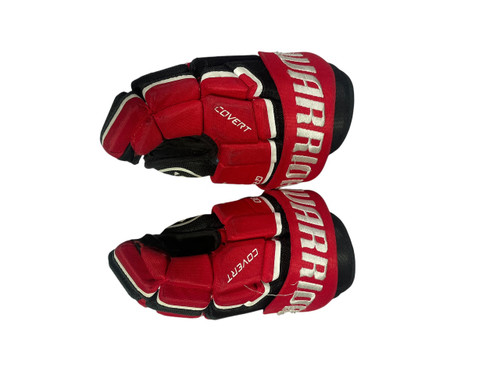 Vist Large View of Product Image Which is Used Warrior COVERT Intermediate Hockey Gloves Red 12"