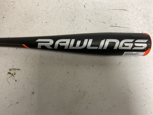 Vist Large View of Product Image Which is Used Rawlings US8P11 BB/SB USA 2 5/8 Bat Black And Orange 30"