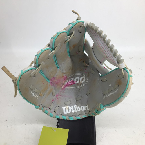 Vist Large View of Product Image Which is Used Wilson A200 EZ CATCH 10IN RHT TBALL GLOVE BB/SB Glove LH Throw White 10"