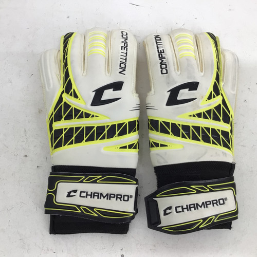 Vist Large View of Product Image Which is Used Champro COMPETITION GOALIE GLOVE SZ 9 Soccer Goalie Gloves White 9