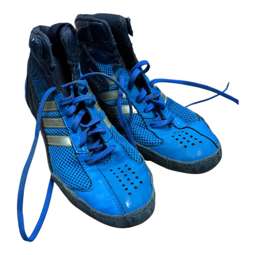Vist Large View of Product Image Which is Used Adidas Wrestling Shoes Royal Blue Senior 6.5