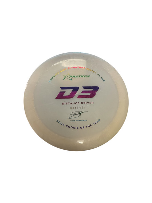 Vist Large View of Product Image Which is Used Prodigy D3 LUKE HUMPHRIES Disc Golf Driver White