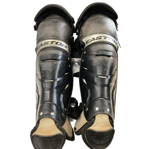 Vist Large View of Product Image Which is Used Easton EASTON SHIN GUARDS Catchers Leg Guards Black Youth