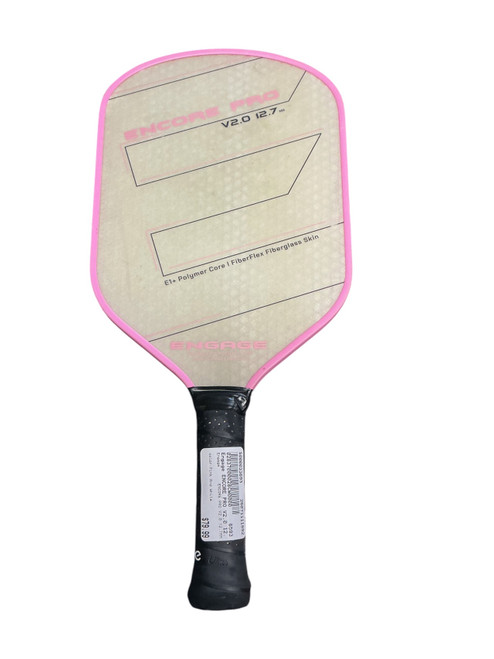 Vist Large View of Product Image Which is Used Engage ENCORE PRO V2.0 12.7MM Pickleball Racquet Pink And White