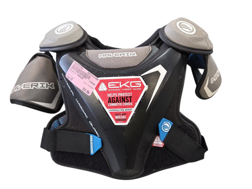 Vist Large View of Product Image Which is Used Maverik CHARGER Lacrosse Shoulder Pads Black SM