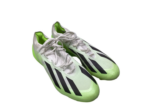 Vist Large View of Product Image Which is Used Adidas Soccer Cleats White And Green Senior 9.5