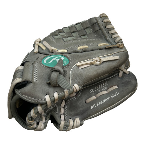 Vist Large View of Product Image Which is Used Rawlings SCSB115M RHT GLOVE BB/SB Glove RH Throw Grey 11 1/2"