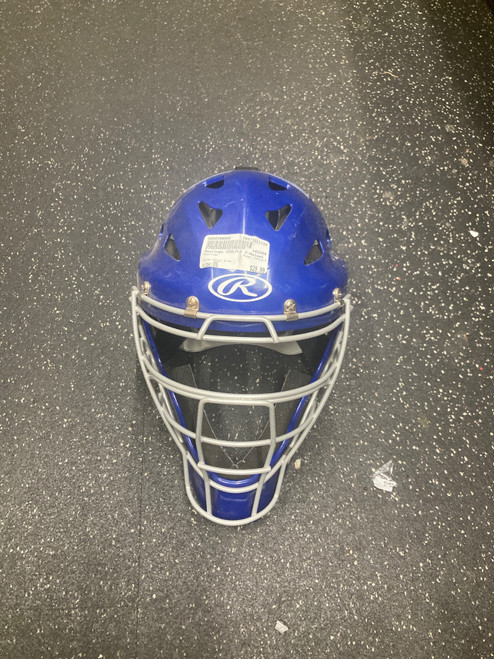 Vist Large View of Product Image Which is Used Rawlings COOLFLO Catchers Helmet w/Mask Royal Blue One Size