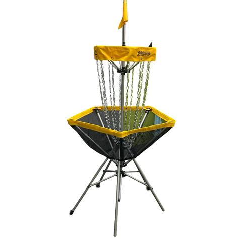 Vist Large View of Product Image Which is Used Innova DISCATCHER TRAVELER Disc Golf Goal Yellow
