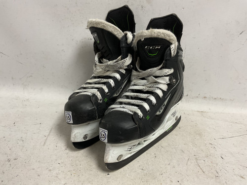 Vist Large View of Product Image Which is Used CCM RIBCOR 50K Junior Hockey Skate Black And Neon Green Junior 03.5