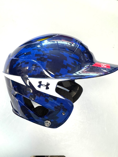 Vist Large View of Product Image Which is Used Under Armour 5 7/8 - 6 3/4 Batting Helmet No Mask Royal Blue One Size