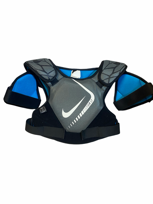 Vist Large View of Product Image Which is Used Nike VAPOR LT Lacrosse Shoulder Pads Grey LG