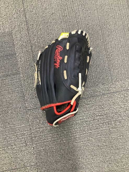 Vist Large View of Product Image Which is Used Rawlings PLAYER SERIES BB/SB Glove RH Throw Black 12"
